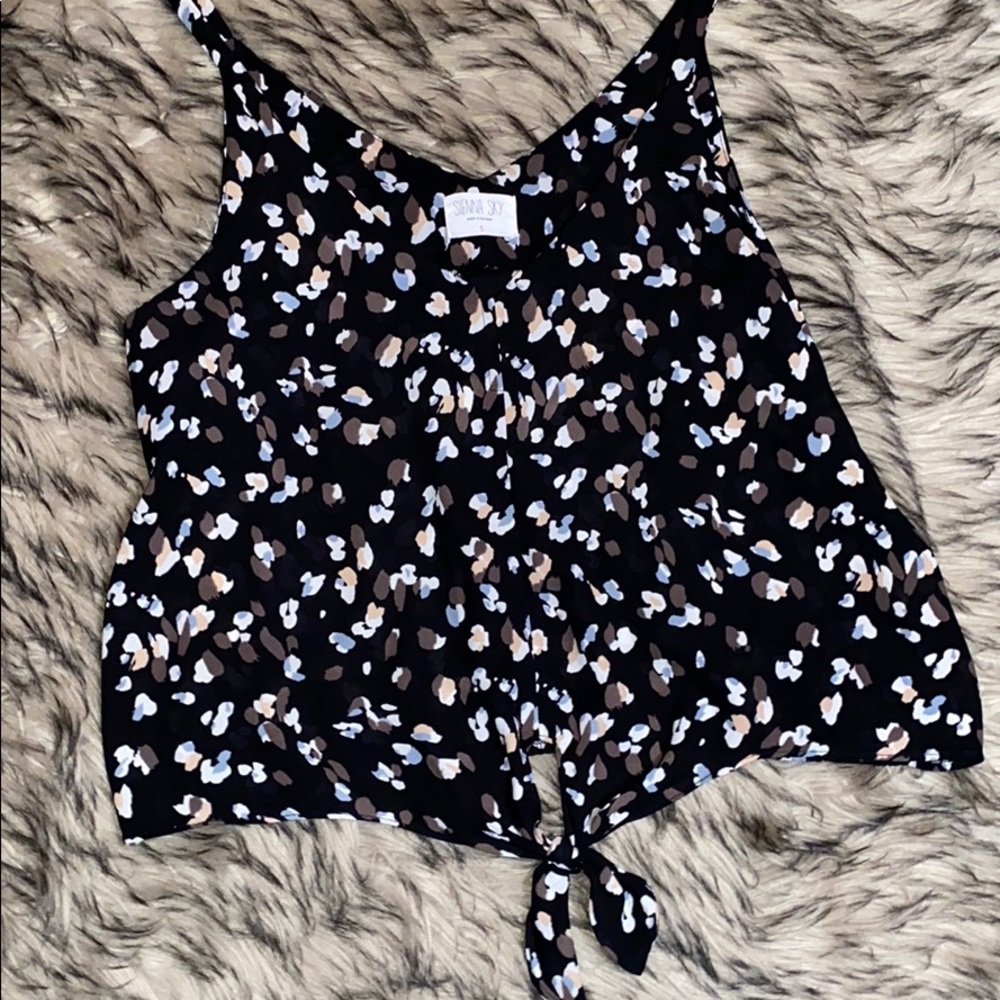 Black float tank top